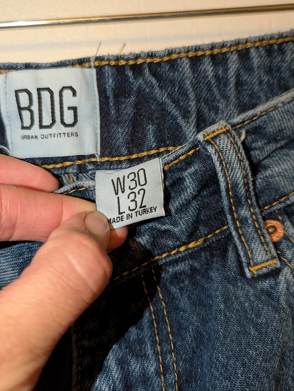 BDG Dark Blue Ripped Mom Jeans